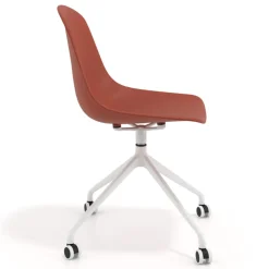 Sedia da riunione Lara con ruote, base in alluminio