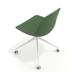 Sedia da riunione Lara con ruote, base in alluminio