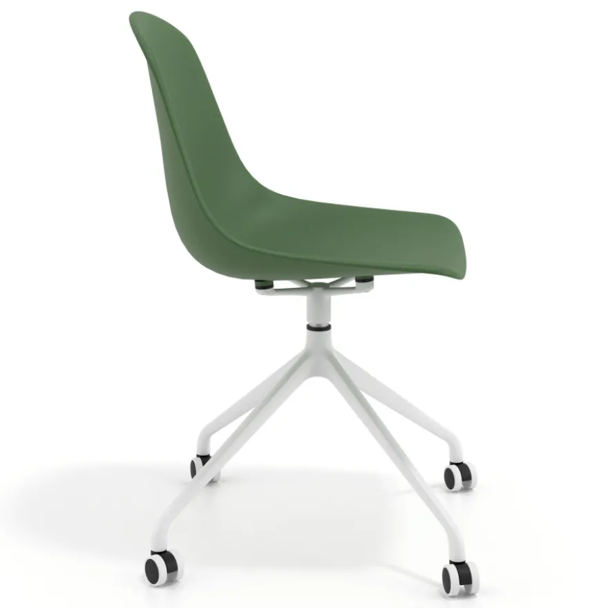 Sedia da riunione Lara con ruote, base in alluminio