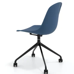 Sedia da riunione Lara con ruote, base in alluminio