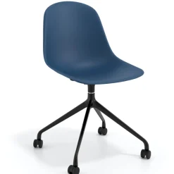 Sedia da riunione Lara con ruote, base in alluminio