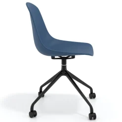 Sedia da riunione Lara con ruote, base in alluminio