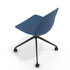 Sedia da riunione Lara con ruote, base in alluminio