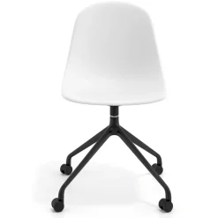 Sedia da riunione Lara con ruote, base in alluminio