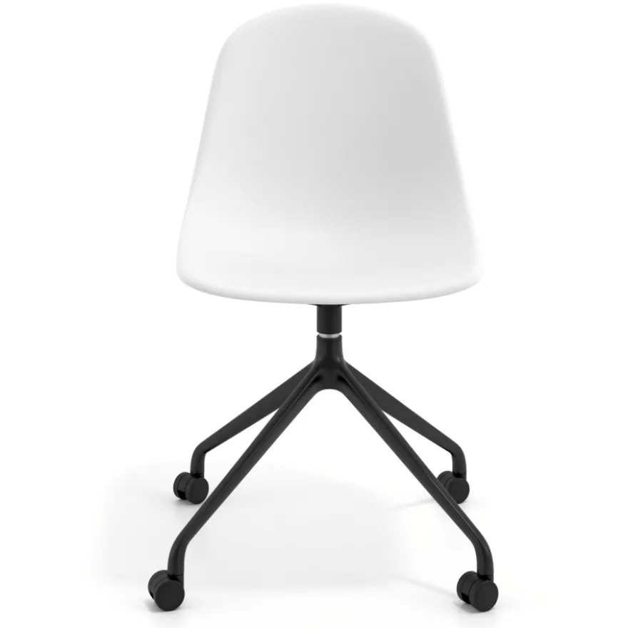 Sedia da riunione Lara con ruote, base in alluminio