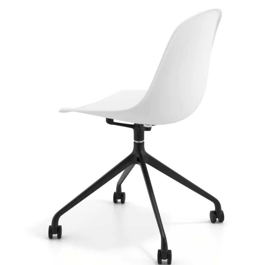 Sedia da riunione Lara con ruote, base in alluminio