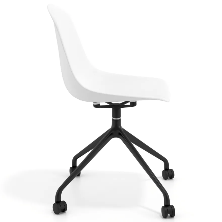 Sedia da riunione Lara con ruote, base in alluminio
