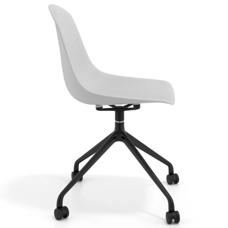 Sedia da riunione Lara con ruote, base in alluminio