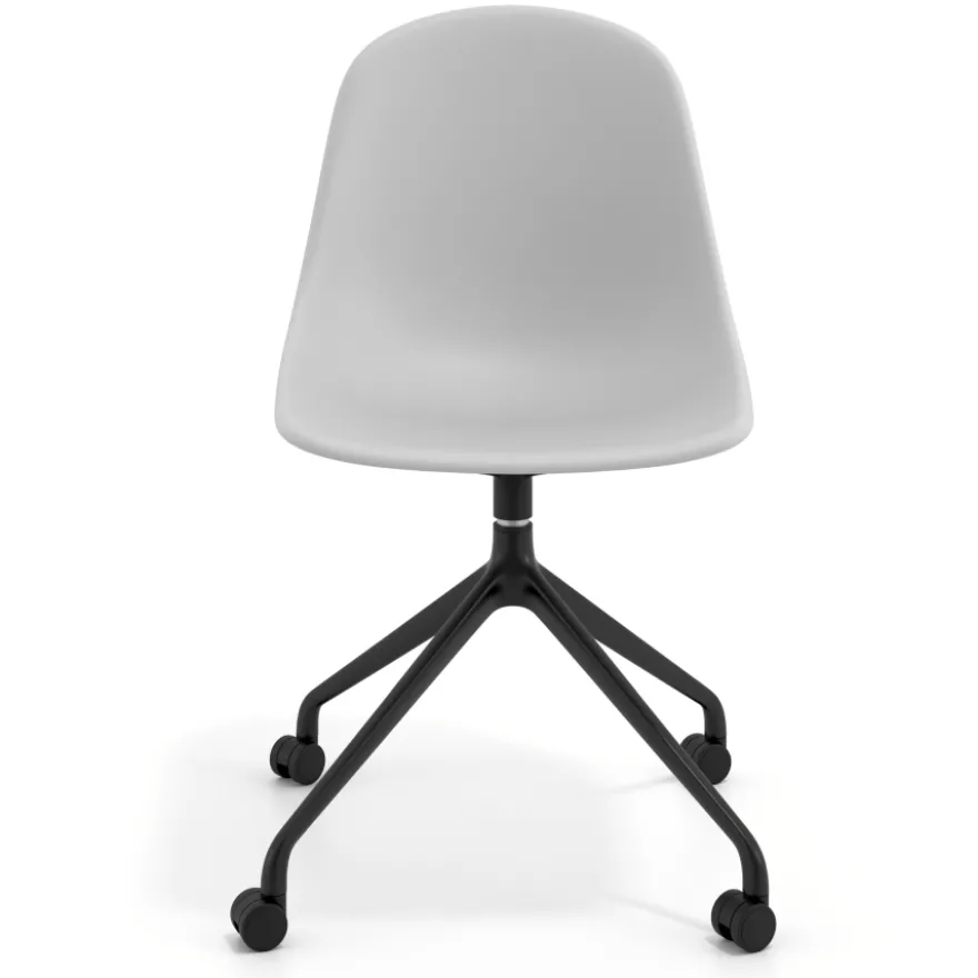 Sedia da riunione Lara con ruote, base in alluminio
