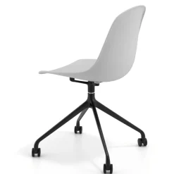 Sedia da riunione Lara con ruote, base in alluminio