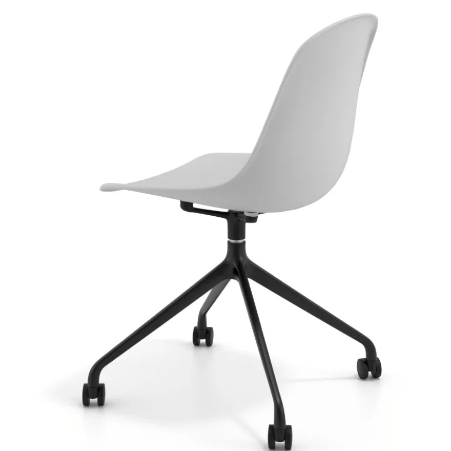 Sedia da riunione Lara con ruote, base in alluminio