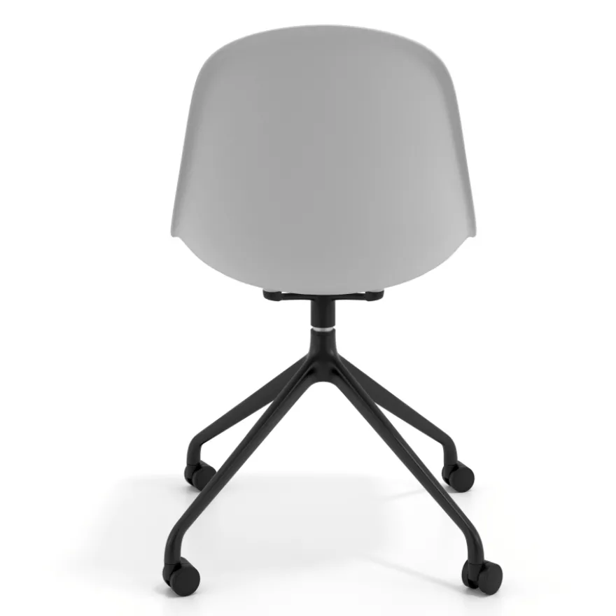 Sedia da riunione Lara con ruote, base in alluminio