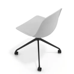 Sedia da riunione Lara con ruote, base in alluminio