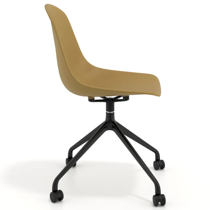 Sedia da riunione Lara con ruote, base in alluminio
