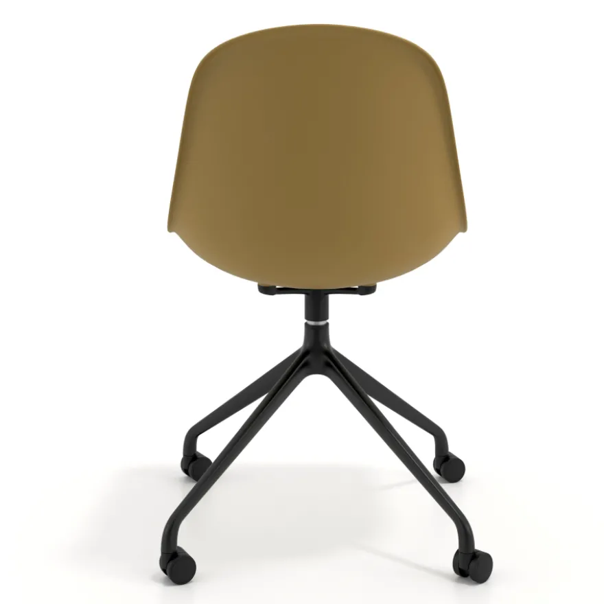 Sedia da riunione Lara con ruote, base in alluminio