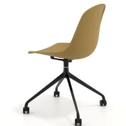 Sedia da riunione Lara con ruote, base in alluminio