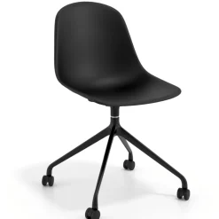 Sedia da riunione Lara con ruote, base in alluminio