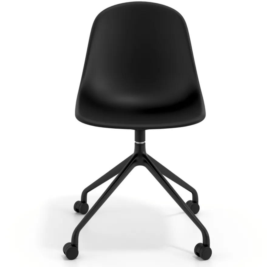Sedia da riunione Lara con ruote, base in alluminio