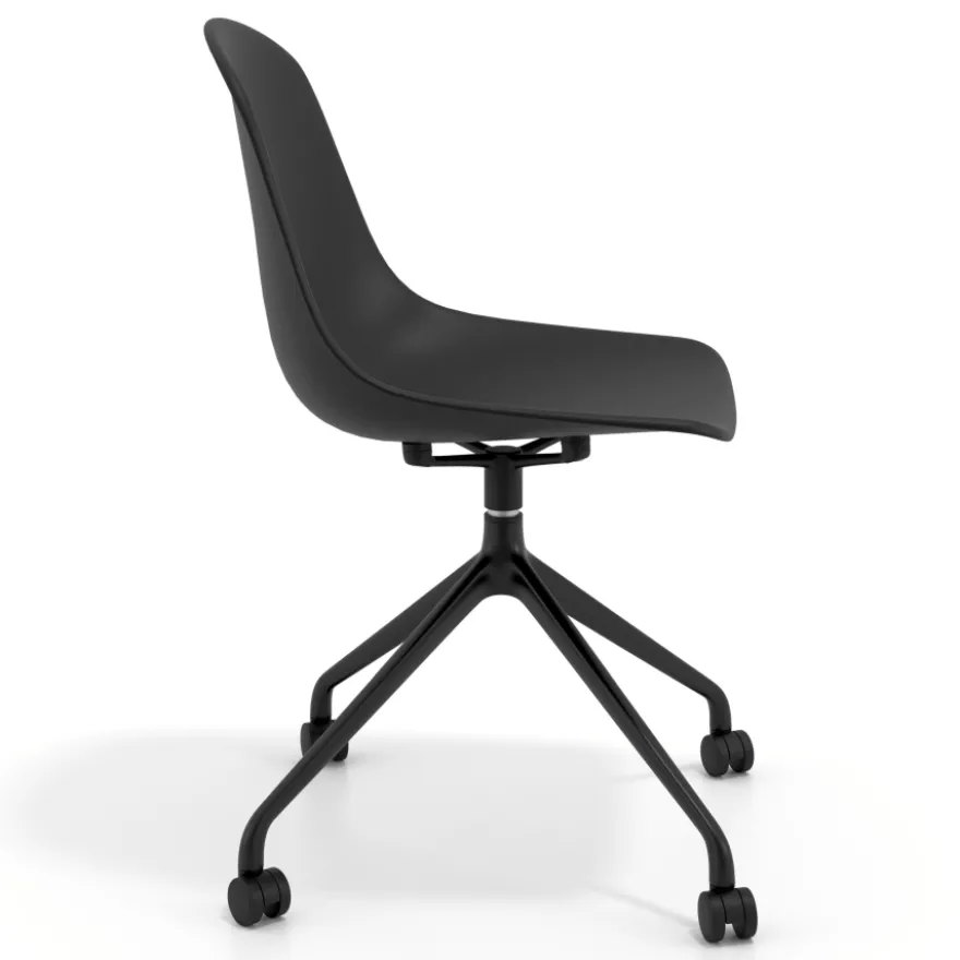 Sedia da riunione Lara con ruote, base in alluminio