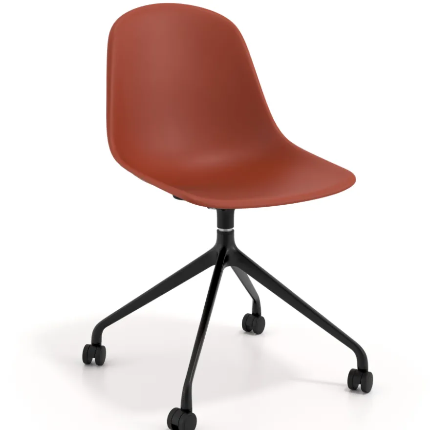 Sedia da riunione Lara con ruote, base in alluminio