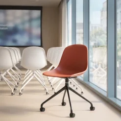 Sedia da riunione Lara con ruote, base in alluminio