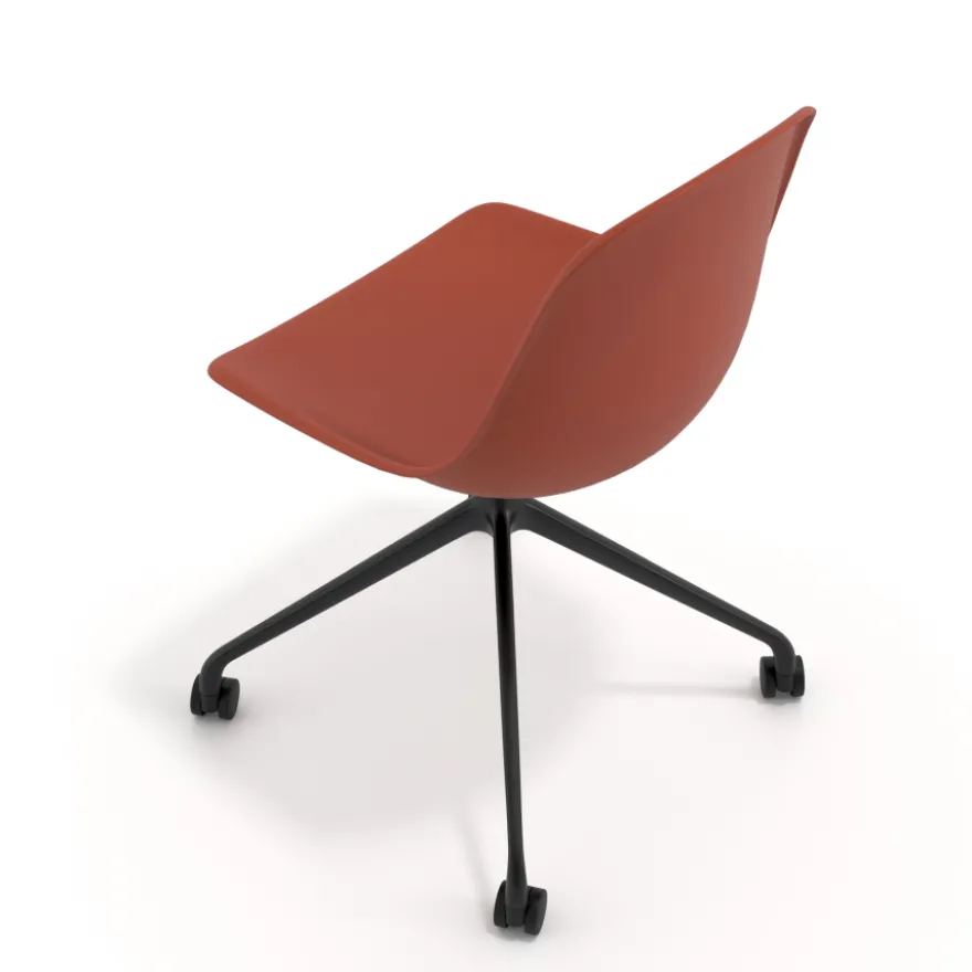 Sedia da riunione Lara con ruote, base in alluminio