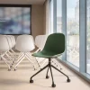 Sedia da riunione Lara con ruote, base in alluminio