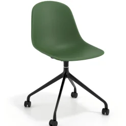 Sedia da riunione Lara con ruote, base in alluminio
