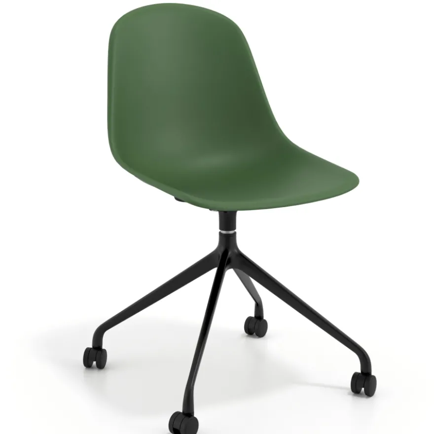 Sedia da riunione Lara con ruote, base in alluminio