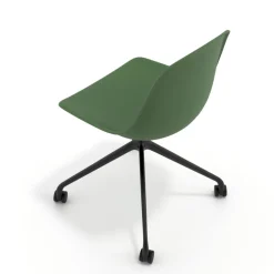 Sedia da riunione Lara con ruote, base in alluminio