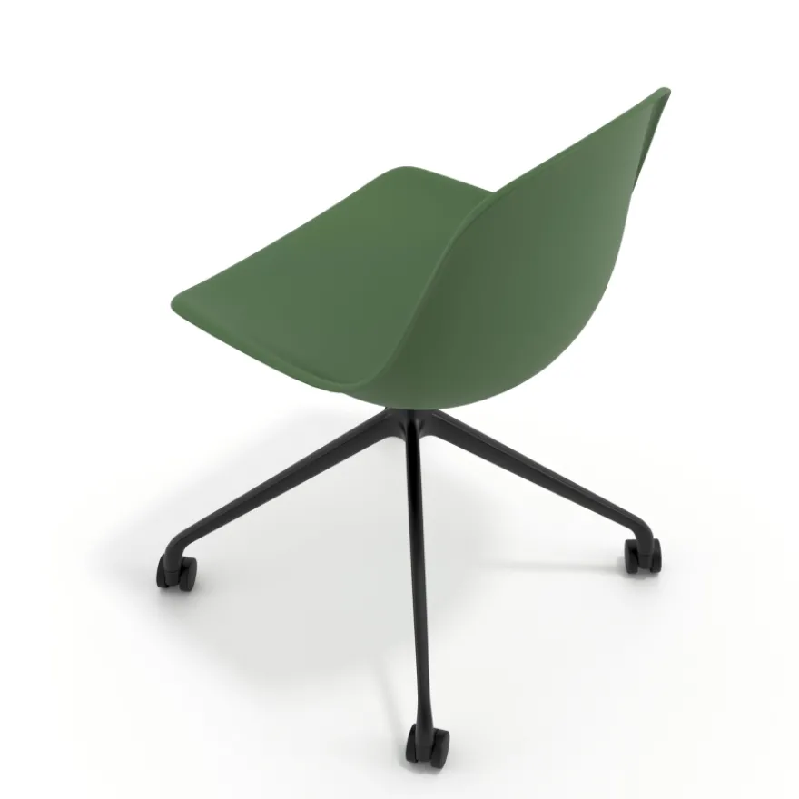 Sedia da riunione Lara con ruote, base in alluminio