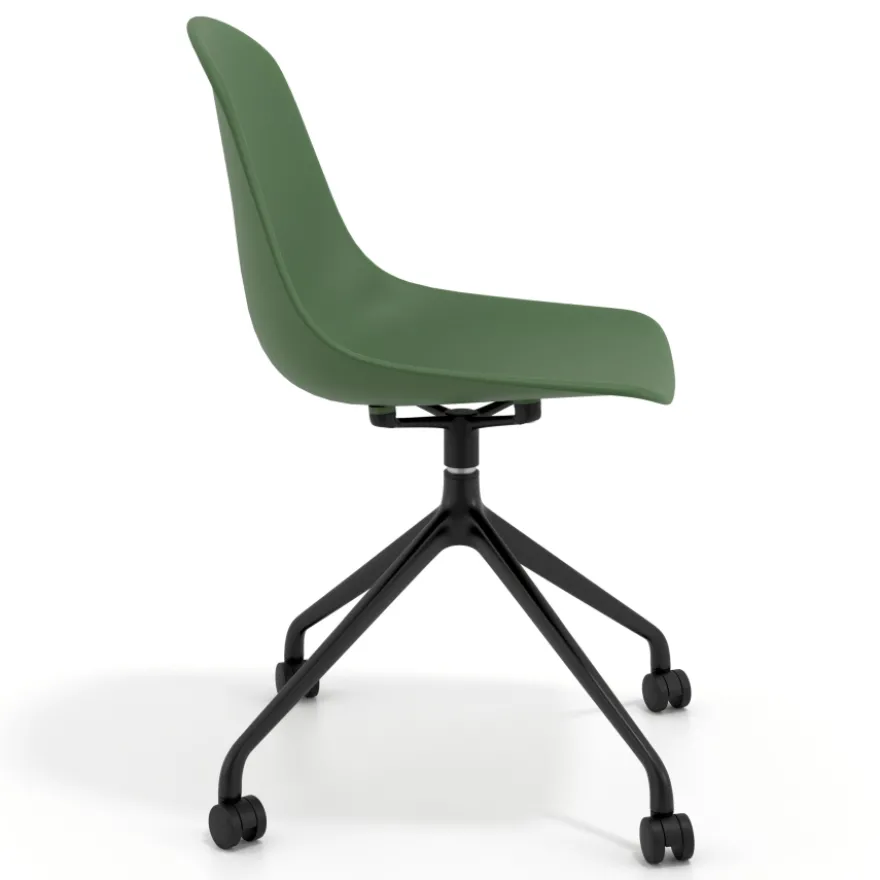 Sedia da riunione Lara con ruote, base in alluminio