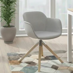 Sedia da Riunione Laure, Gambe in legno, Alta qualità, Imbottita