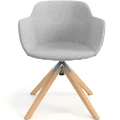 Sedia da Riunione Laure, Gambe in legno, Alta qualità, Imbottita
