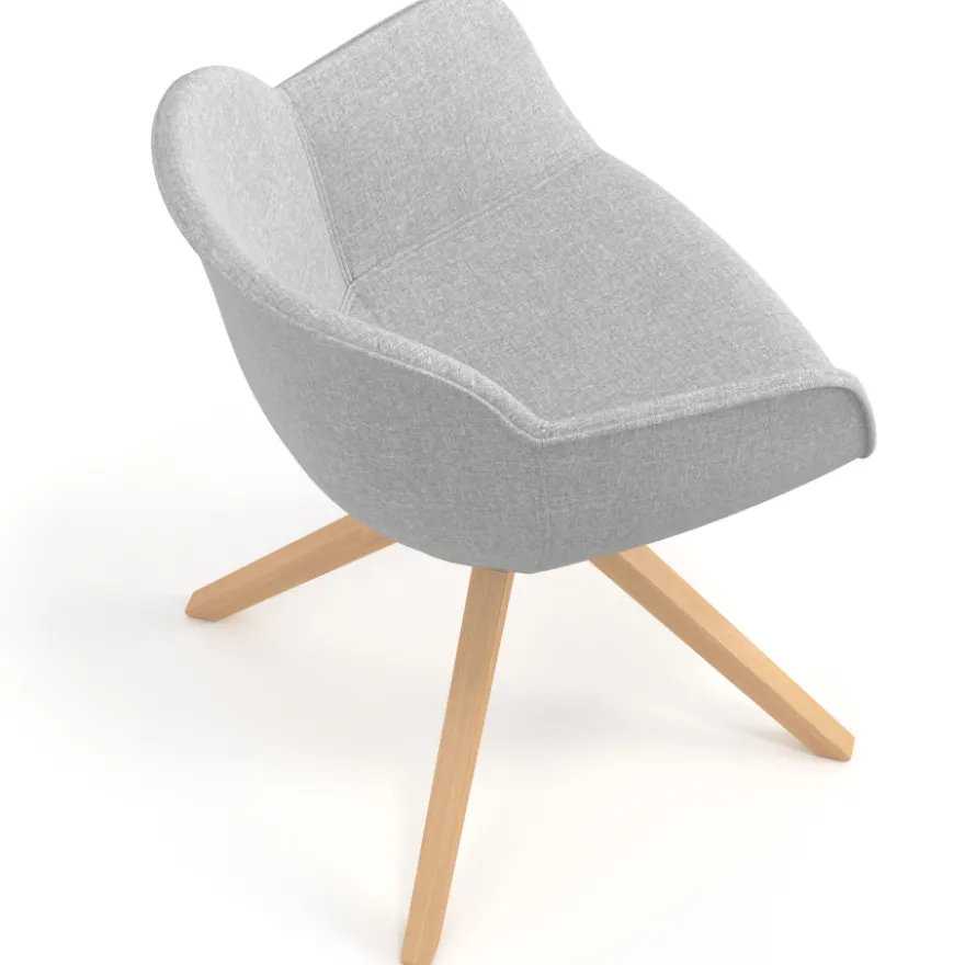 Sedia da Riunione Laure, Gambe in legno, Alta qualità, Imbottita
