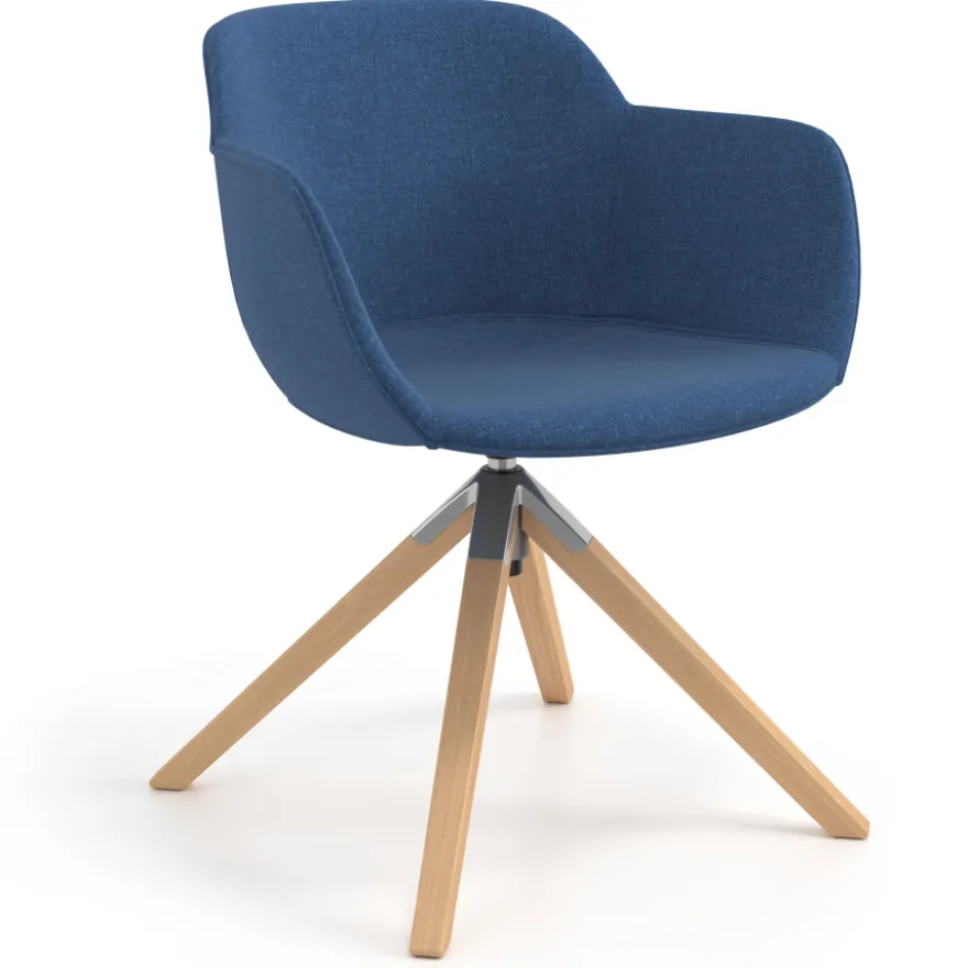 Sedia da Riunione Laure, Gambe in legno, Alta qualità, Imbottita