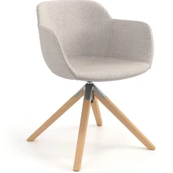 Sedia da Riunione Laure, Gambe in legno, Alta qualità, Imbottita