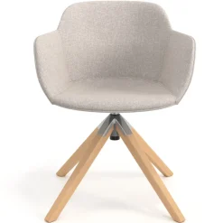 Sedia da Riunione Laure, Gambe in legno, Alta qualità, Imbottita