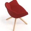 Sedia da Riunione Laure, Gambe in legno, Alta qualità, Imbottita