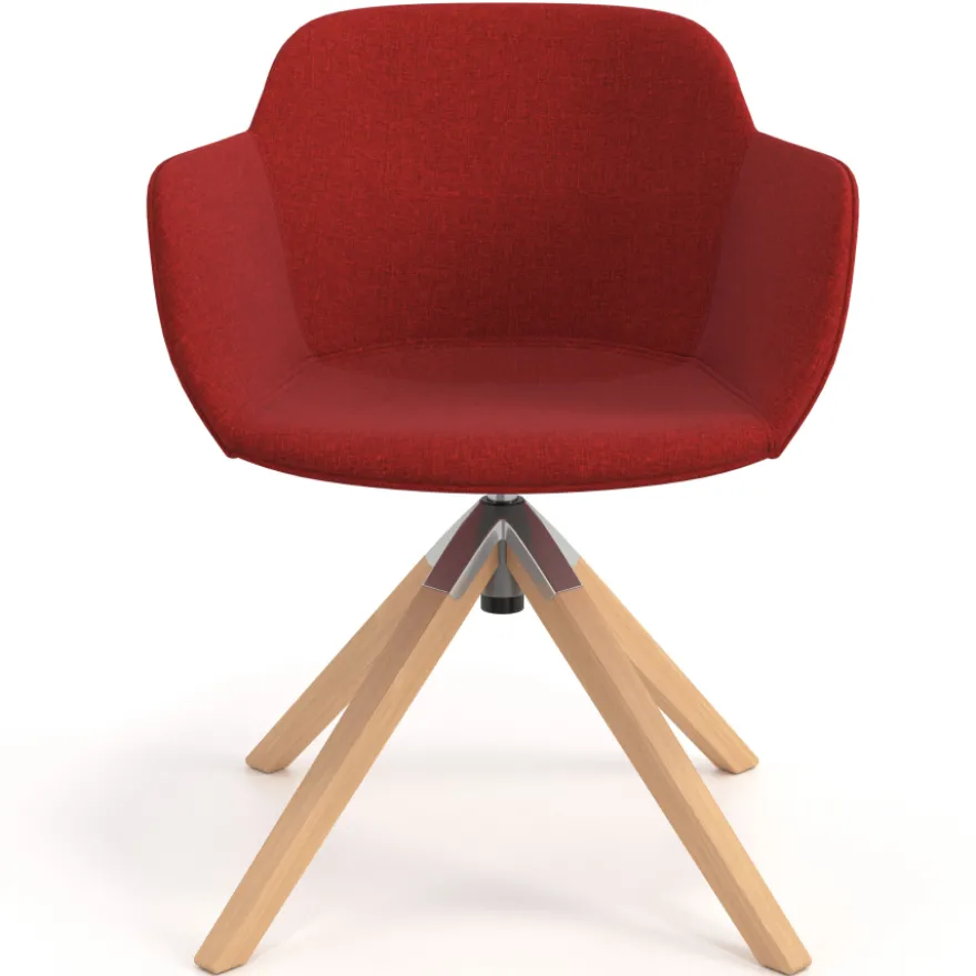 Sedia da Riunione Laure, Gambe in legno, Alta qualità, Imbottita