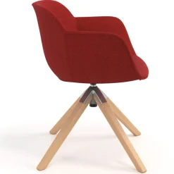 Sedia da Riunione Laure, Gambe in legno, Alta qualità, Imbottita