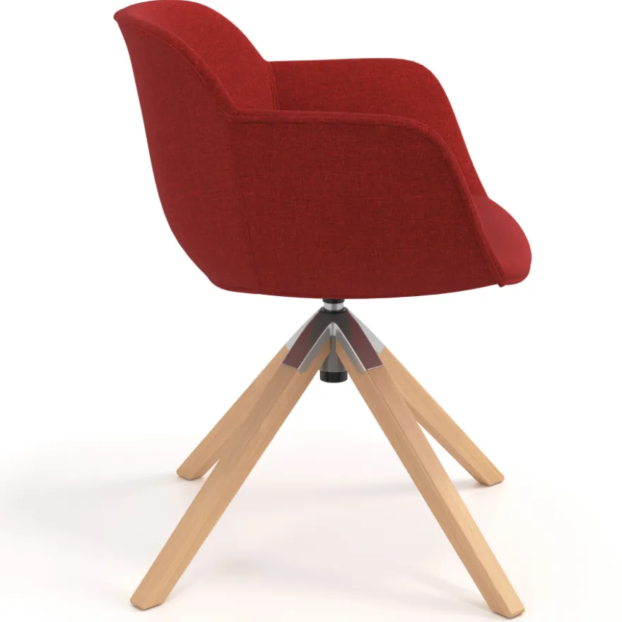 Sedia da Riunione Laure, Gambe in legno, Alta qualità, Imbottita
