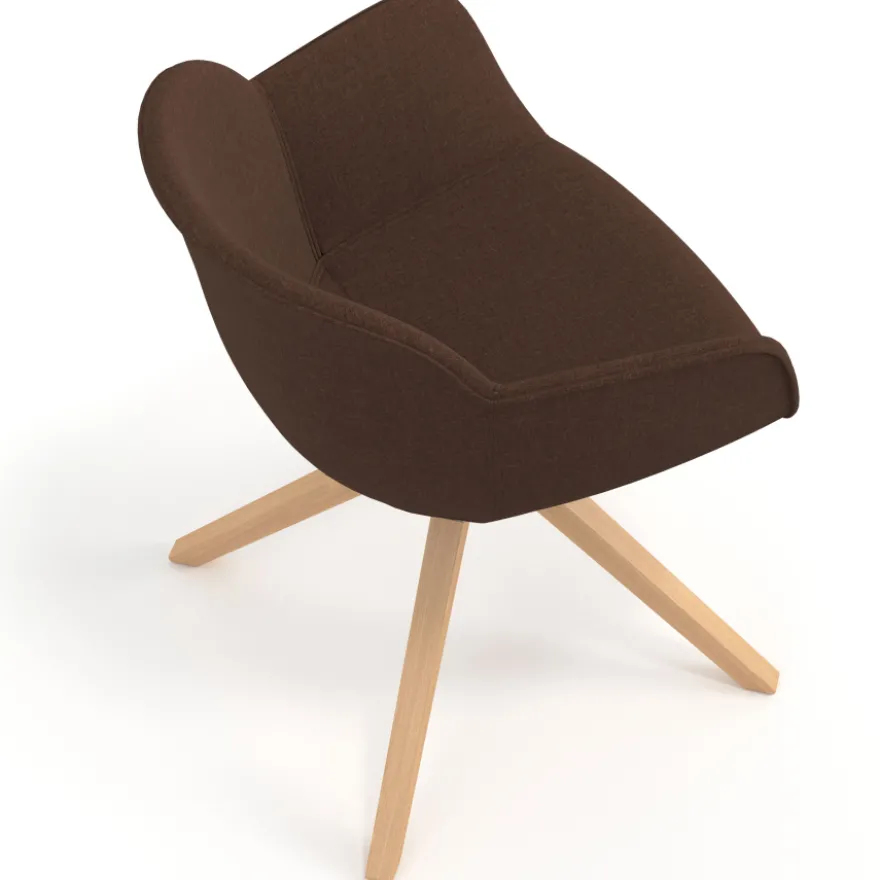 Sedia da Riunione Laure, Gambe in legno, Alta qualità, Imbottita
