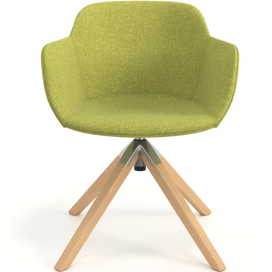 Sedia da Riunione Laure, Gambe in legno, Alta qualità, Imbottita