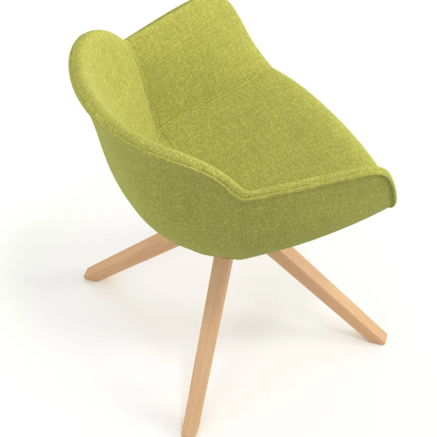 Sedia da Riunione Laure, Gambe in legno, Alta qualità, Imbottita