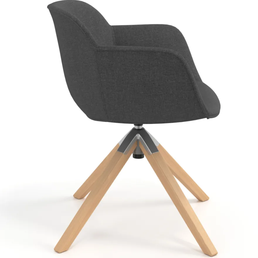 Sedia da Riunione Laure, Gambe in legno, Alta qualità, Imbottita