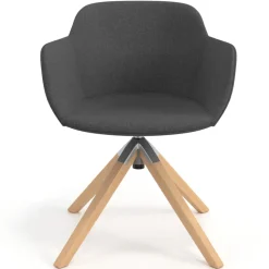 Sedia da Riunione Laure, Gambe in legno, Alta qualità, Imbottita