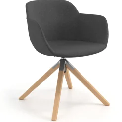 Sedia da Riunione Laure, Gambe in legno, Alta qualità, Imbottita