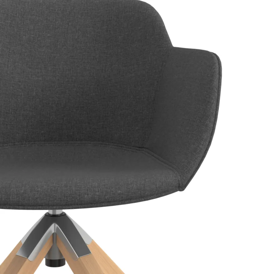 Sedia da Riunione Laure, Gambe in legno, Alta qualità, Imbottita