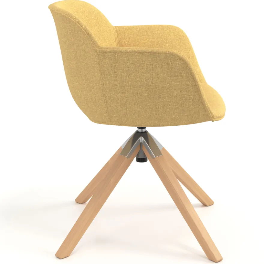 Sedia da Riunione Laure, Gambe in legno, Alta qualità, Imbottita